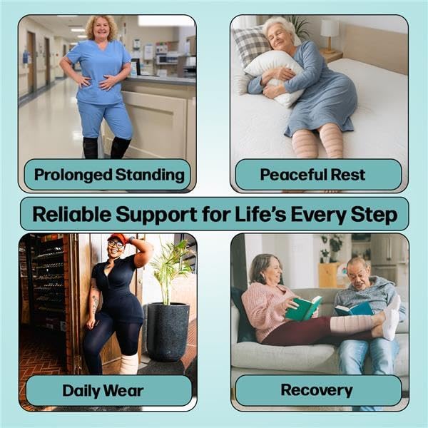 Beltwell® Adjustable Calf Compression Wrap for Swelling, Edema, Lipedema – Easy Leg Compression Sleeve for Circulation, Heaviness, Pain Relief – Ideal Lymphedema Leg Wrap