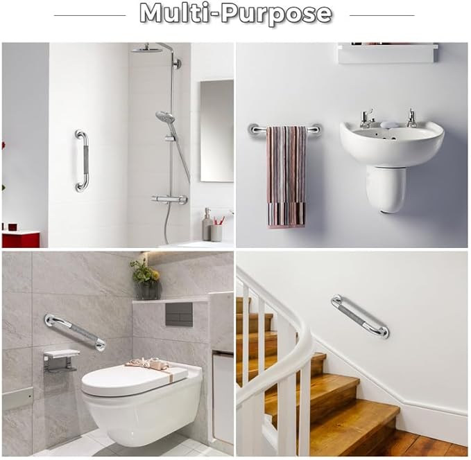 Grab Bars for Shower, 1 Pack 32-Inch Anti Slip Shower Handles for Elderly, Safety Shower Grab Bar, Stainless Steel Handicap Grab Bars for Bathroom (Polished Nickel 1" Diameter)