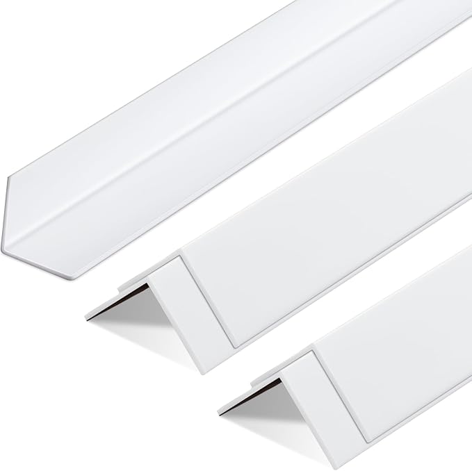 Sasylvia 5 Pcs 2-3/8 x 48 Inches Wall Corner Protector Guards, Avoid Scratching Scuffs, Vinyl Corner Trim Molding, Ease Install and Cleaning for Door Countertop Furniture Cabinet Protection (White)