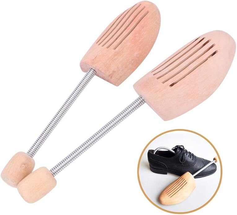 Pssopp 2Pcs Wood Shoes Tree, Shoe Stretcher Spring Anti Deformation Expanding Shoes Tree Shoe Shaper for Men Women(35 36)