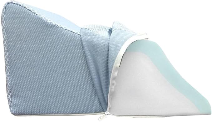 Lounge Doctor Elevating Leg Rest Wedge Pillow with Memory Foam, Heather Grey, Large