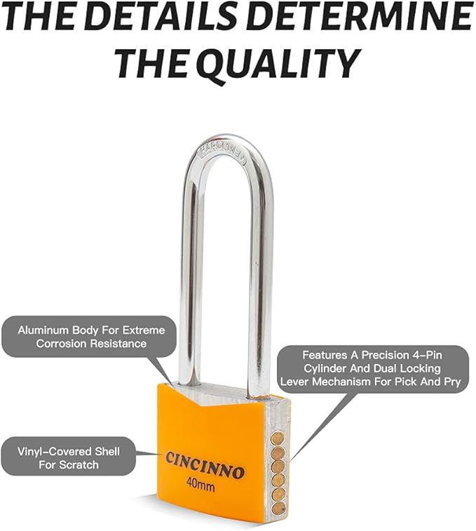 1-3/16 in. Small Aluminum Key Lock，Keyed Alike Padlocks with Long Shackle for School Gym Locker, Toolbox,12 Pack