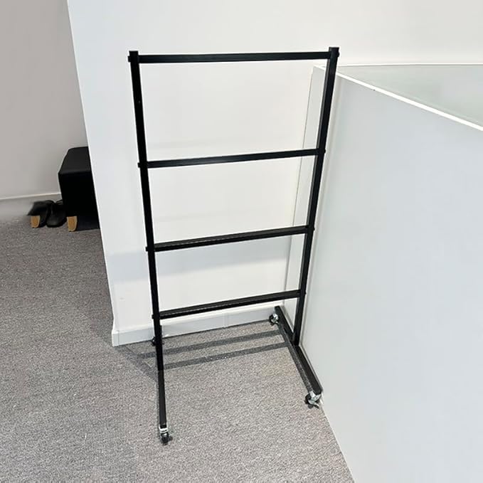 Clothing Hanger Storage System, Hanger Stacker Metal Clothes Organizer with Casters, Retail Store Laundry Room Portable Hanger Stacker Holder (Color : Black, Size : 19.7x15.7x43.3IN)