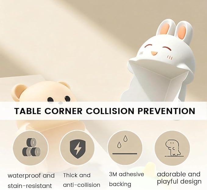 12 pcs Corner Protectors, Cartoon Animal Table Edge Guards, Bear Dinosaur Rabbit Design, Waterproof, Anti-Collision Furniture Protection（n）