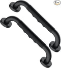 12 Inch Black Shower Grab Bar w/Anti Slip Rubber Grip, Munzong 2 Pack Stainless Steel Bathroom Grab Bar, Bathroom Balance Bar,Safety Handrail Support,Handicap Injury Elderly Senior Assist Bath Handle