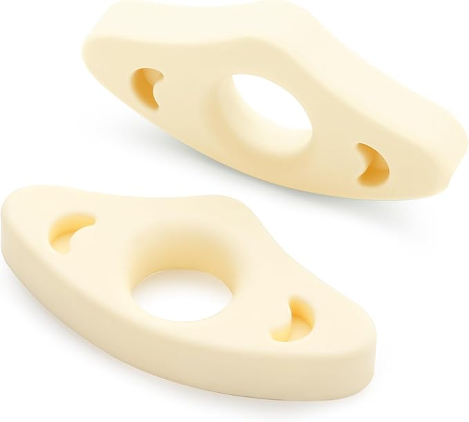 Book Page Holder, 2 Pack Breathable Silicone Thumb Page Holder for Reading, Ideal Book Reader Gifts and Reading Accessories (Small Size, Off White)