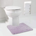 Walensee Contour Rug (20x24, Lavender) Non Slip Bath Mat for Bathroom Water Absorbent Soft Microfiber Shaggy Mat Machine Washable U Shape Toilet Rug