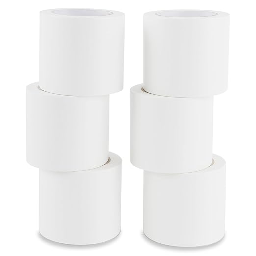 Lichamp 6 Rolls Vinyl Tape, Premium Safety Marking and Traffic Floor Marking Tape, Bundling, Social Distancing, 4 Inch x 36 Yards per Roll, 216 Total Yards, White