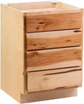 Quicklock RTA (Ready-to-Assemble) | Base Kitchen Cabinets - Shaker Style | Made in America (Rustic Hickory, 24" Wx34.5 Hx24 D 4 Drawer)