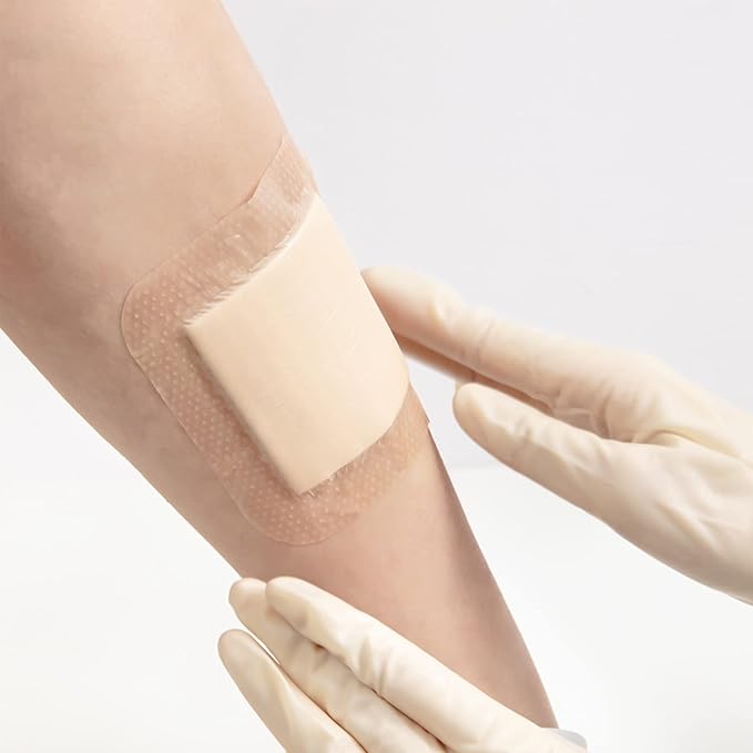 Dimora Silicone Foam Dressing with Border Adhesive 6"x6" Waterproof Wound Dressing Bandage for Wound Care 10 Pack