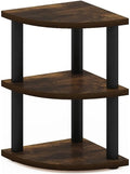 Pemberly Row 3-Tier Corner Countertop Organizer Shelf in Amber Pine/Black