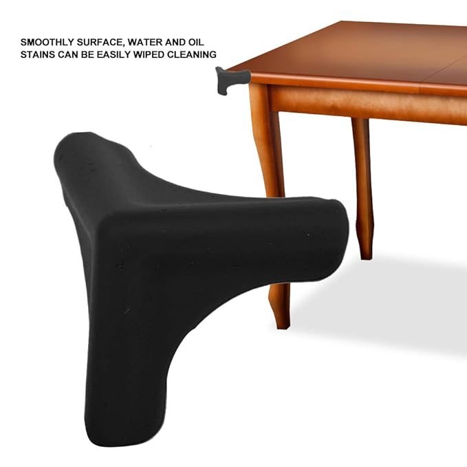 Safety Corner Guards, Removable Silicone 4PCS Edge Protectors, for Furniture(Range Hood Anti-Collision Angle-Black)
