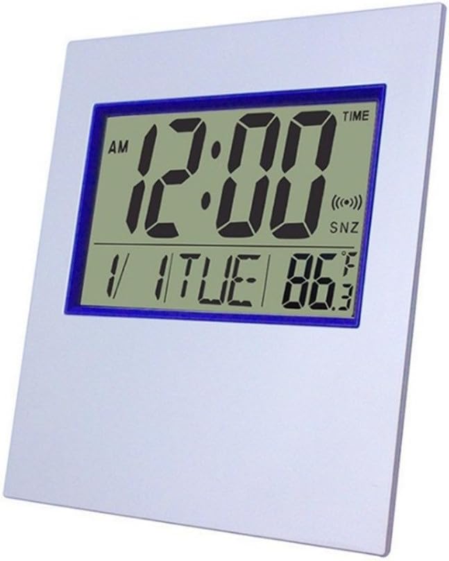 LCD Electronic Calendar Clock For Desk With Large Screen Display Of Time, Date, Temperature, Day, And Adjustable Alarm Settings