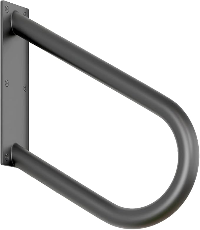 ROTHLEY Hand Rails for Outdoor Steps: U-Shape Black Handrails for 1-3 Steps Wall Mount Stair Hand Railing 1.3" Pipe Grab Bars Stainless Steel Safety Handle for Garage Porch Garden