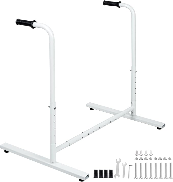 Heavy-Duty Adjustable Stand Assist Aid for Elderly - 500 lbs Capacity, Portable Sit-to-Stand Lift Assist for Couch, Chair & Bed - Non-Slip Covers, Easy Assembly, White