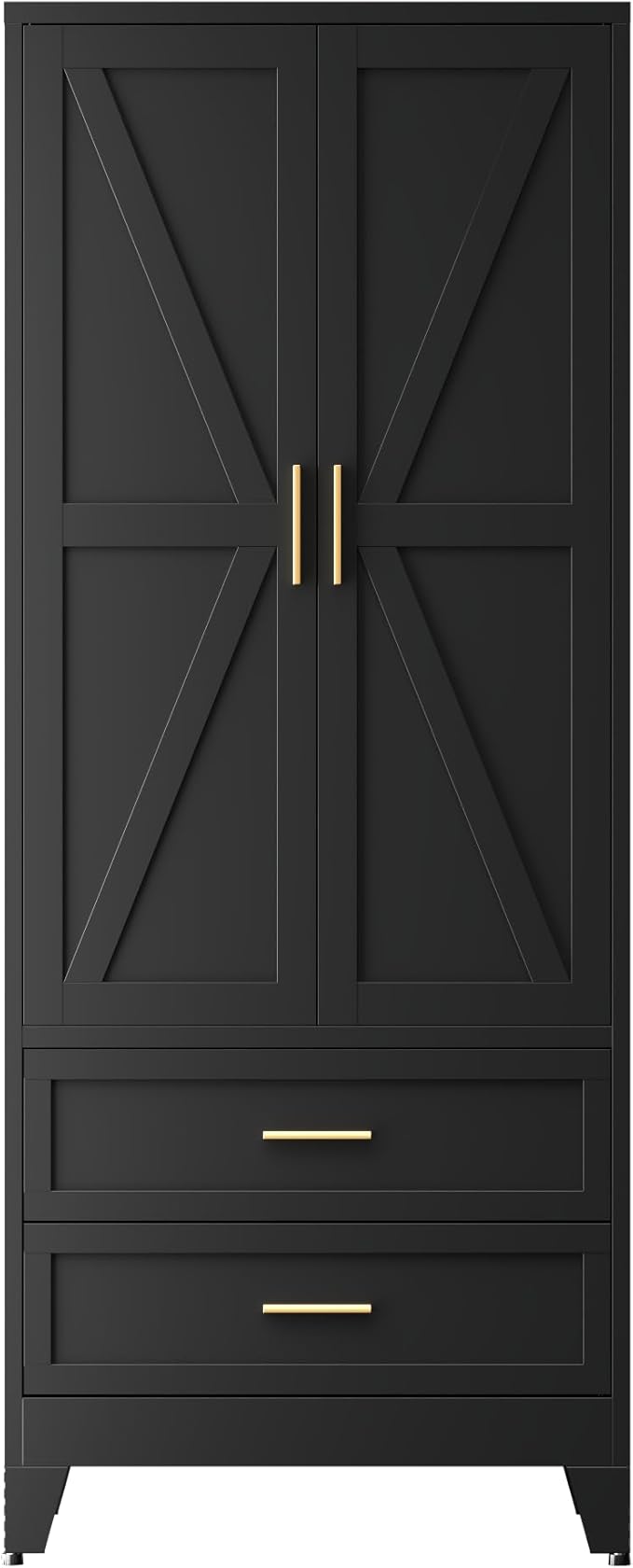 COFaR Metal Wardrobe Cabinet with Hanging Rod, 71 inches Tall