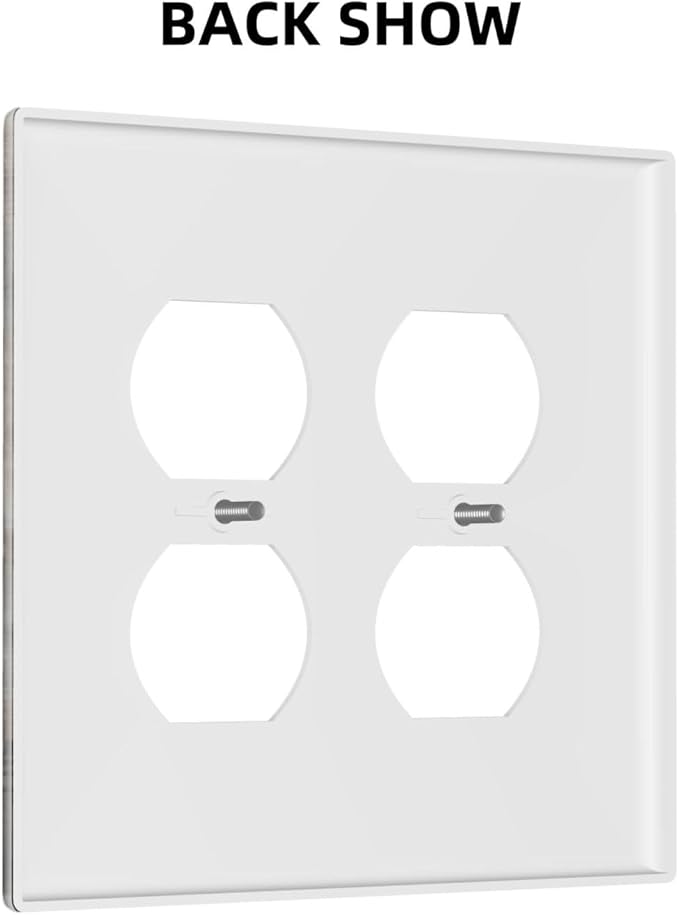 Rustic Wood Background Floral Butterfly Daisy Outlet Covers 2 Gang Double Duplex Decorative Light Switch Covers Electrical Wallplates Socket Faceplate for Farmhouse Bedroom Decor
