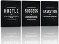 Unbruvo Hustle Success Execution Wall Art for Office, Inspirational Motivational Wall Decor, 3 Pieces Positive Quotes Canvas Wall Art for Entrepreneur Living Room Bedroom(60''Wx 28''H)