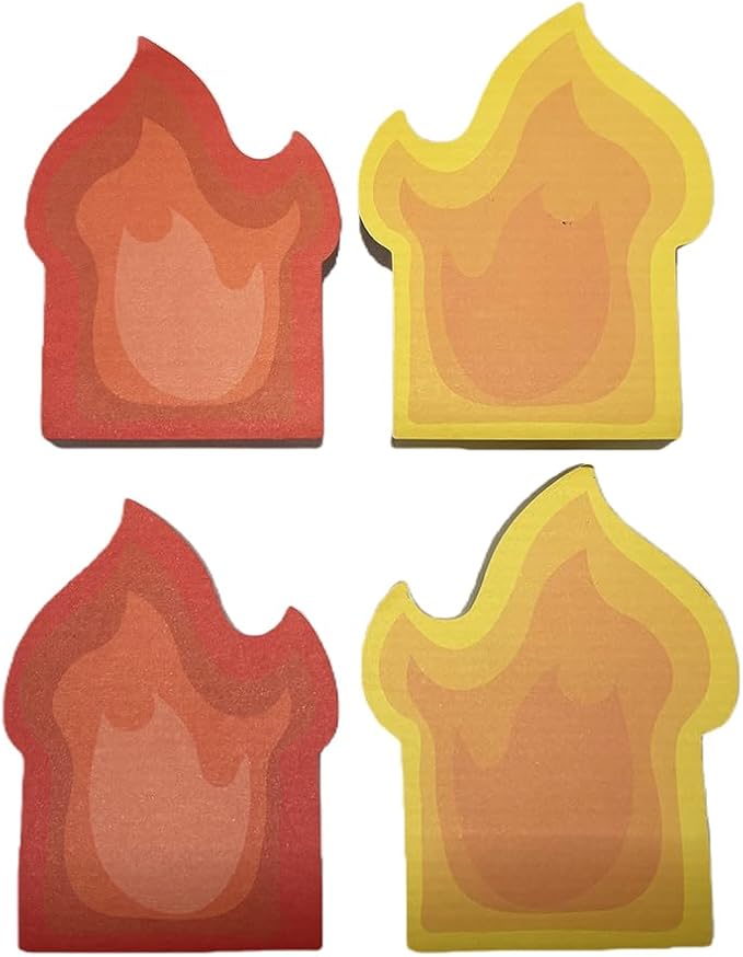 Garbage Can Fire Sticky Notes Office Supplies Notepads Desk Accessories Desk Dumpster Refill Notes 600 Sheets - 2 Sets, 4 Pads, Perfect Fit (Refill Notes)