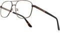 RB. Pilot Reading Glasses for Men Square Double Bridge Light Blocking Computer Readers Spring Hinge Metal Frame Acetate Legs