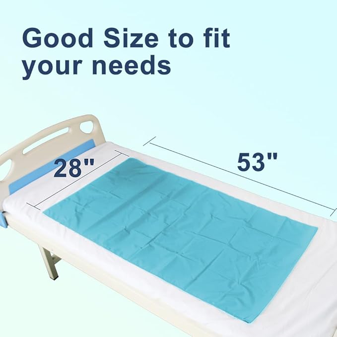 Sky Blue Tubular Slide Sheet for Patient Transfer ，Washable & Reusable Draw Sheets, Sliding Board Suitable for Cars, Vehicles, Wheelchairs, Hospitals, Bed Transfers, Nursing Home Care，53" x 28"