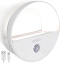 Rechargeable Motion Sensor Night Light, Battery Night Lights LED Cool White Magnetic Stick-on Motion Sensored Hallway Light, with Dusk to Dawn Sensor for Stair, Wall, Bedroom, Bathroom(1 Pack)