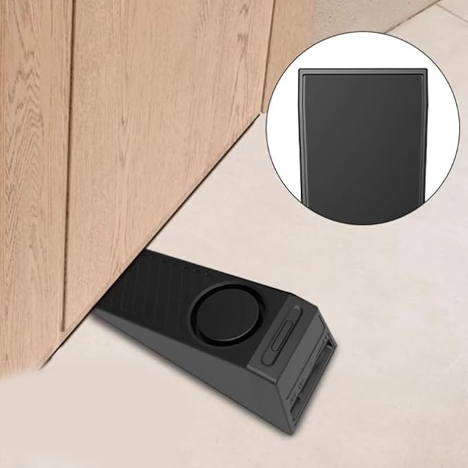 Portable Anti-Theft Door Stop With 130DB Alarm, USB-C Rechargeable, Adjustable Sensitivity And Anti-Slip Silicone Pad For Home, Hotel And Travel Security