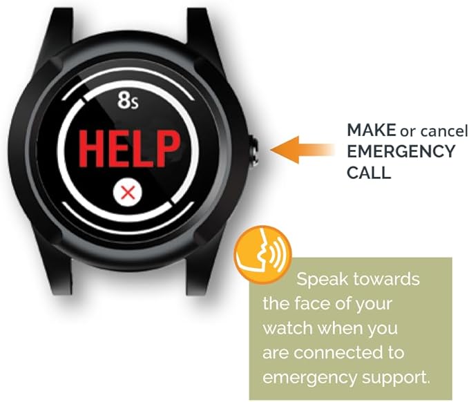 Safety+ 4G Medical Alert System for Seniors: Smart Watch, Fall Detection, 24/7 Monitor, WiFi Locate, SOS Button, Small, Lightweight, (Call to Activate)