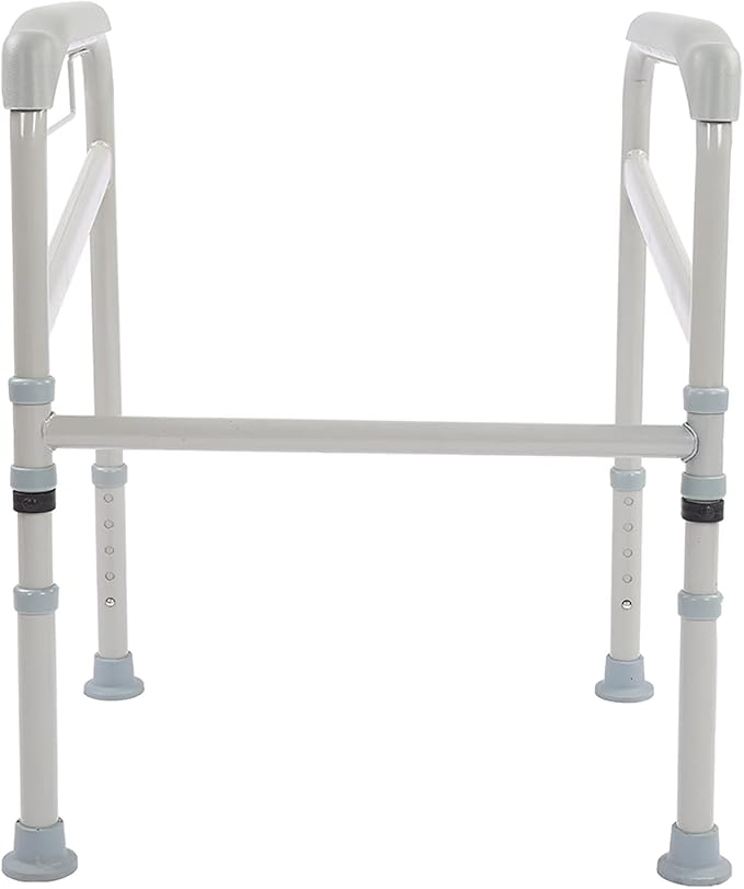 Aramox Toilet Frame for Disabled, Adjustable Height Carbon Steel Toilet Support Frame, Nonslip Safety Handle for Elderly and Disabled Users
