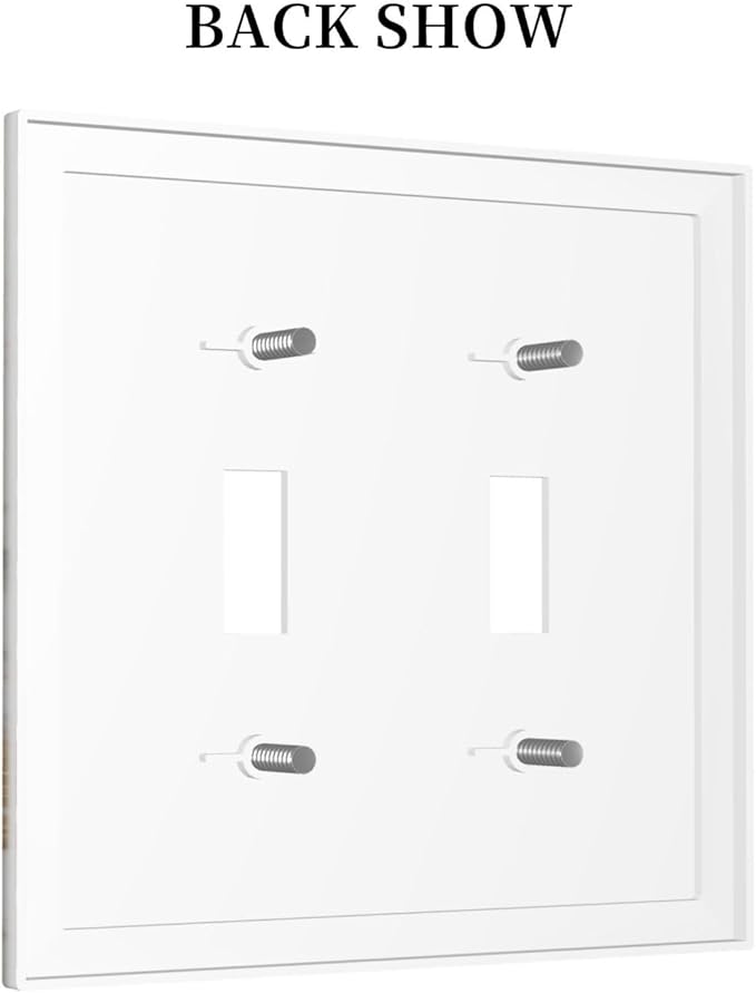 Gold Marble Shine Butterfly Abstract Modern Print Decorative Switch Plates 2 Gang Double Toggle Outlet Light Switch Cover Wall Plate Electrical Faceplate for Bed Room Bathroom Decor