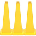 BESEA 3 Pack 28" Bright Yellow Traffic Safety Cones with Weighted Base, High-Visibility Parking Cones for Driveways, Business Parking Lots, Garages, Indoor/Outdoor Use
