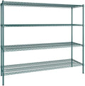 21" x 72" NSF Green Epoxy 4-Shelf Kit with 64" Posts, Heavy Duty Storage Shelving, Wire Shelving Kit, NSF Commercial Storage Rack Unit