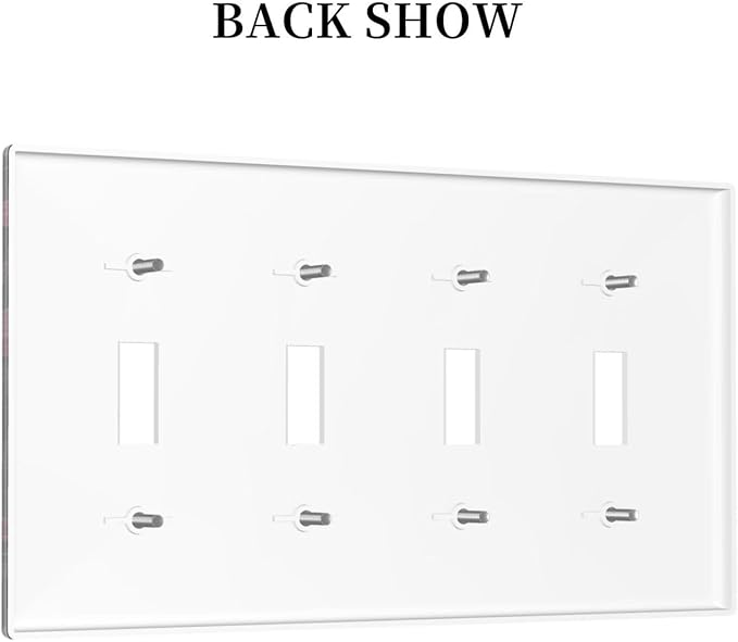 Light Switch Covers Dark Background Red Rose Leaf Quad Toggle Electrical Faceplate 4 Gang Wall Plate Decorative Switch Plates for Bedroom living Room Decor
