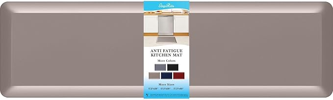 4/5 Inch Thick Kitchen Mat Anti Fatigue Mat Kitchen Rugs Kitchen Decor Non-Slip, Stain & Water Resistant, Kitchen Mats Desk Mat for Kitchen, Office, Workshop, Khaki, 17'' x 60''