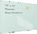 TSJ OFFICE Glass Dry-Erase Board - 72 x 48 Inches (6' X 4') Wall Mounted Glass Magnetic Whiteboard, Extra Large Frameless White Board for Office, Home & School