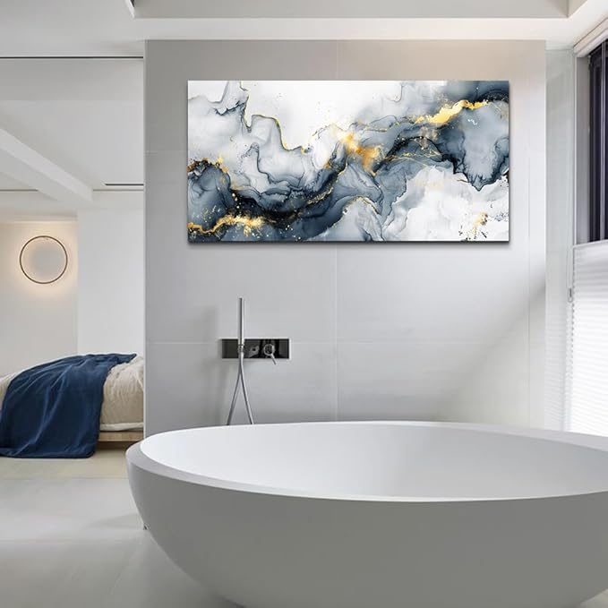 KELIYUAN Minimalism Ink Abstract Wall Paintings Canvas Wall Decor For Bedroom Wall Art For Living Room Office Decorations Ready to Hang Canvas Prints Artwork Modern Bathroom Home Decor 20"x40"
