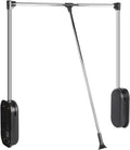 uyoyous Pull Down Closet Rod, 32.67-45.27'' Width Adjustable Wardrobe Rail for Hanging Clothes, Chrome Steel Expanding Closet Rods for Home