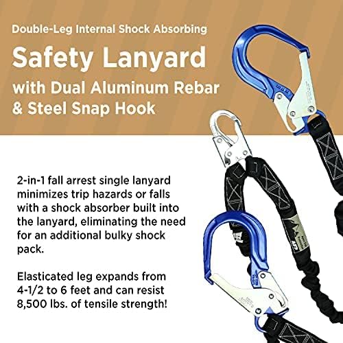 AFP Demon Comfortable Fall Protection Harness Kit – OSHA/ANSI PPE Full Body Safety Harness for Construction Work
