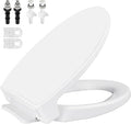 SS114 Toilet Seat Replacement Compatible with TOTO, Elongated Soft Close Toilet Seat for SS113/SS154/SS204/SS214/SS224, Transitional Heavy Duty Oval Toilet Seats, 2-Pack Toilet Bolts and Nuts, White