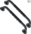 16 Inch Black Shower Grab Bar w/Anti Slip Rubber Grip, Munzong 2 Pack Stainless Steel Bathroom Grab Bar, Bathroom Balance Bar,Safety Handrail Support,Handicap Injury Elderly Senior Assist Bath Handle