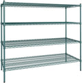 24" x 60" NSF Green Epoxy 4-Shelf Kit with 54" Posts, Heavy Duty Storage Shelving, Wire Shelving Kit, NSF Commercial Storage Rack Unit