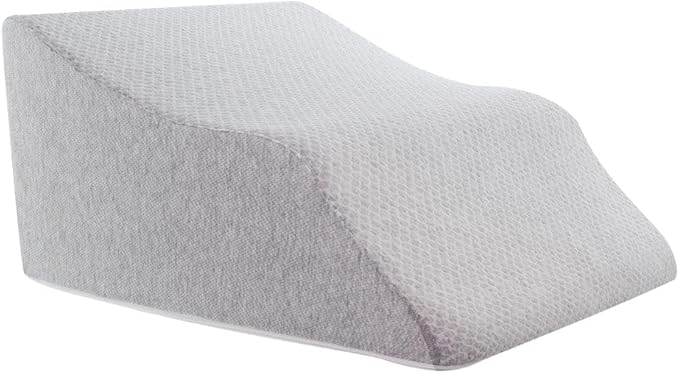 Lounge Doctor Elevating Leg Rest Wedge Pillow with Memory Foam, Light Blue, Large