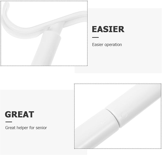 Adjustable Long Dressing Stick with Shoe Horn and Sock Remover Lightweight Dressing Aid for Elderly Disabled Portable One Shoe Lifter