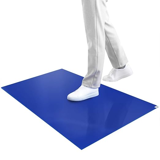 SATECH Sticky/Tacky/Adhesive Mat 26" x 45" Blue (Case of 4 Mats,30 Sheets Each) for Cleanroom Laboratory Hospital Construction Pets