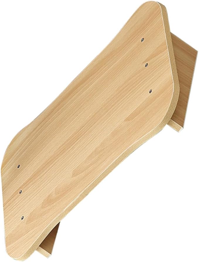 VILLCASE Natural Wood Step Ladder Footrest Under Desk Ergonomic Tilted Foot Stool for Office and Home with Smooth Surface and Comfortable Support