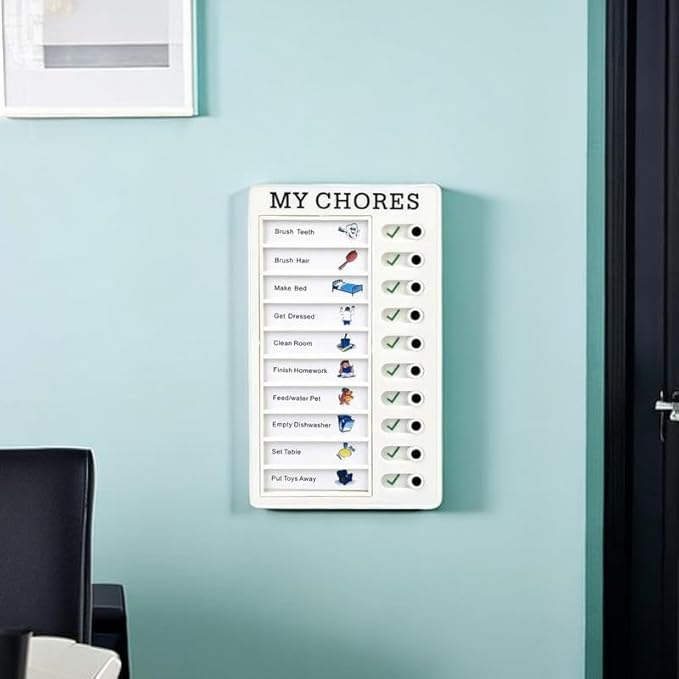 2 Pcs Chore Chart for Adults to do List My Chores Checklist Task Board Sliding Routine Chart for Kids, Memo Boards Slider Schedule DIY Detachable Daily Checklist Planning Table (2Pcs White My Chores)