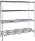21" x 60" NSF Chrome 4-Shelf Kit with 64" Posts, Heavy Duty Storage Shelving, Wire Shelving Kit, NSF Commercial Storage Rack Unit