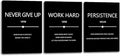 Unbruvo Inspirational Canvas Wall Art, Motivational Office Wall Decor, 3 Pieces Black Never Give Up Positive Quotes Wall Art for Workplace Living Room Bedroom(36''W x 16''H)