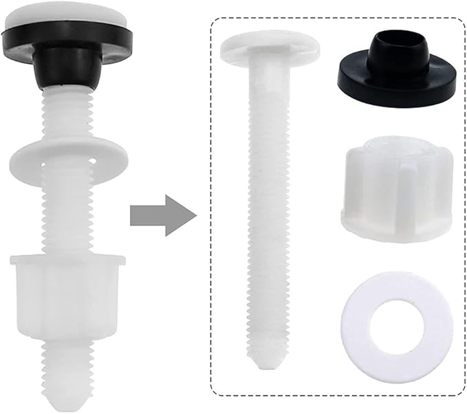 Practical Toilet Seat Bolts And Nuts Pack Of 2 For Repair And Fastening
