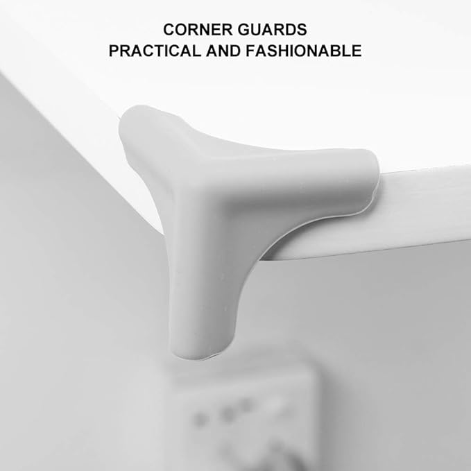 Safety Corner Guards, Removable Silicone 4PCS Protectors, for Furniture(Range Hood Anti-Collision Angle-Gray)